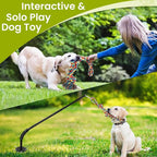 Tether Tug Outdoor Dog Toy with Chew Rope, Adjustable Height Sturdy Metal Tug of War Interactive Pull Pet Toys Exercise Game for Dog Self Play in Yard Park Playground