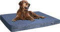 Dogbed4less Orthopedic Gel Memory Foam Pet Dog Bed, Waterproof Liner with External Microsuede Cover and Bonus Antislip Cover (Microsuede Gray, 40"X34"X4" Inches)