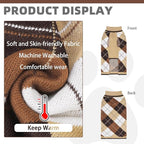KOOLTAIL Dog Sweater for Small Dogs, Puppy Knitted Clothes - Classic Plaid Pullover Turtleneck Thick Warm Fall Cat Sweaters with Leash Hole, Dog Winter Clothes for Chihuahua Dachshund Girls Boys, XS