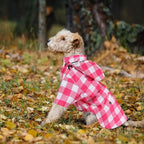Dog rain Coat Waterproof Raincoat Puppy Jacket with Legs Buttons Zipper Hood Drawstring Fit for Yorkie Terrier Schnauzer Poodle Border Collie Labrador Golden Retriever 8lbs to 80lbs Pink XXL