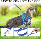 SCENEREAL Cat Harness & Leash Set Escape Proof - Adjustable Air Mesh Vest with Reflective Strips for Kittens, Puppies, Rabbits, Duck M