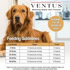 VENTUS Jerky Training Bits - Single Ingredient High Protein Venison Dog Training Treats, Grain-Free, Air-Dried Training Treats for Dogs 8 oz