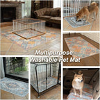 nunubaby Washable Pee Pads for Dogs, Stylish, Non-Slip and Leak-Proof Pee Pads. Reusable Potty Pads for Dogs for Crates and Floors.(Red/Floral, 48" x48")