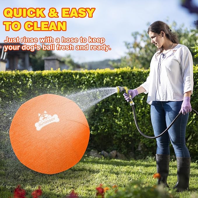 Herding Ball for Dogs 18 Inch - Dual-Layer Heavy Duty Herding Ball for Australian Shepherds, Border Collies & Corgis | Outdoor Herding Toy for Small/Medium Dogs - Backyard Training and Play - Orange