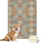 nunubaby Washable Pee Pads for Dogs, Stylish, Non-Slip and Leak-Proof Pee Mat. ultra-absorbent Reusable potty pad for Crates and Floors.(Cream/Multi, 18" x24" )