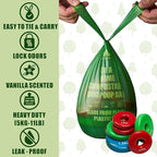 Ultra Thick & Deep RockRhino Dog Poop Bags for Large & XL Breeds | 4-Layer Interlocked Bottom | 100% Home Compostable, 0% Plastic | Vanilla-Scented | 150 Bags, Easy Open Tie Handles, Not for Scooper