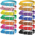 Puppy Collars for Litter - 14 Color Adjustable ID Collar Identification Leather Small Dog Collars for Puppy Medium Large Breed Dogs - Neck 6~13 Inches