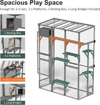 Cat Catio - Extra Large Window Catio Enclosure for Indoor/Outdoor Cats with Multi-Level Platforms, Weatherproof Roof - Spacious Cat Cage Playhouse for Multiple Pets (74.8"x33.5"x100")