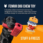 Fenrir Hammer Dog Chew Toy Strong Rubber Stuffable Enrichment Toy for Chewers (Blue, Large)