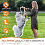 4 Pcs Rope Dog Toys White Tough Rope Toy Natural Cotton for Aggressive Chewers Interactive Knot Toys for Large Dog Tug of War Heavy Duty Pet Supplies Teeth Cleaning