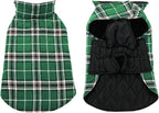 MIGOHI Dog Jackets for Winter, Reversible, Windproof, Waterproof Jackets in Plaid, Warm Vest for Medium Dogs, Green, M