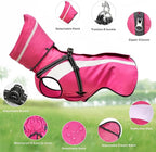 Mosucoirl Dog Raincoat Waterproof Raincoats for Dog Reflective Dogs Rain Jackets with Hood Hoodie Pet Rain Poncho Coat for Small Medium Large Dogs Puppies S-XXL (Pink, M)