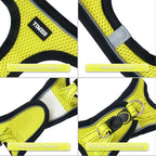 YIMEIS Dog Harness and Leash Set, No Pull Soft Mesh Pet Harness, Reflective Adjustable Puppy Vest for Small Medium Large Dogs, Cats (Fluorescent Yellow, Medium (Pack of 1)