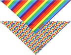 Realeaf Pride Dog Bandanas 2 Pack, LGBT LGBT+ Rainbow Scarves Bibs for Dogs, Premium Durable Fabric, Triangle Reversible Bandana for Small Medium Large and Extra Large Dogs Pets (Pride Day, X-Large)
