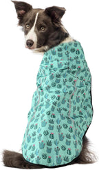 Mile High Life Dog Raincoat, Adjustable Waterproof Reflective Rain Jacket for Small Medium Large Dogs, Lightweight Breathable Pet Rain Coat with Leash Hole(Green Cactus,L Chest 32-40")