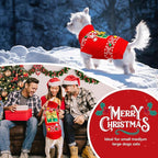 PETCARE Dog Christmas Sweater Clothes Cute Red Present Snowflake Xmas Dogs Costume Warm Knitted Puppy Sweaters Vest Christmas Dog Clothes Outfit for Small Medium Large Dogs Cats Pet Pullover