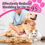 MIU COLOR Long Hair Pet Grooming Brush, Deshedding Tool for Medium and Large Dogs & Cats, Effectively Reduces Shedding by up to 95% for Pet Hair, Pink