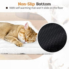 NWK Pack of 4 Fluffy Self Warming Cat Mat, Cat Blanket, Thermal Dog Mat, Washable, Non-Slip Bottom for Sofa & Crate & Kennel & Car Seat (Creamy White, Large (34'' X 22'' X 0.7''))