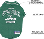 NFL New York Jets Dog T-shirt X-Small. - Licensed Shirt for Pets Team Colored with Team Logos- Premium Stretchable Materials for the comfort of your Dog & Cat