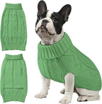 Dog Sweaters for Small Medium Large Dogs Girl, Soft Warm Turtleneck Pup Dogs Shirt, Double Knitting Collar for Outdoor Playing, Warm Dog Clothes (2XL,Green)