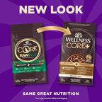 Wellness CORE+ Dry Dog Food with Freeze Dried Pieces, Grain Free, High Protein, Natural, Wild Game Duck, Lamb, Wild Boar, & Rabbit Recipe, (4-Pound Bag)