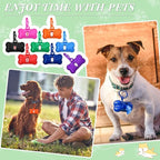 80 Pcs Dog Poop Bag Dispenser with Disposal Dog Waste Bags Bulk Dispensers Puppy Dog Poop Bag Holder with Clips for Doggy, 9 Colors (Bone Shape)