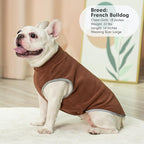 cyeollo Fleece Dog Sweater Vest, Reflective Dog Sweatshirt Pullover Doggie Jacket for Small Medium Large Doggie Clothes Boy Girl Pets, Brown & Khaki S