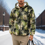 Men's Camouflage Hunting Fleece Lined Hoodie Camo Jackets Zip Up Long Sleeve Casual Winter Coats Hood Outerwear