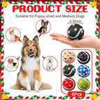 Civaner 36 Pcs Christmas Squeaky Tennis Balls for Dogs 2.5 Inch Bulk Dog Toys Ball for Small Medium Large Dogs Puppy Chew Teething Toy Interactive Training Xmas Gifts Stocking Stuffers (Candy)
