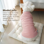 KYEESE 2Pack Waffle Dog Shirts Stretchy T-Shirts Lightweight Tank Top Sleeveless Striped Vest Breathable Pet Tee, XX-Large, Pink+Striped
