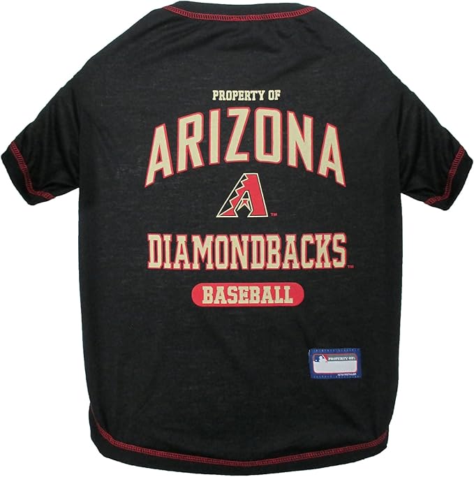 MLB Arizona Diamondbacks Dog T-Shirt, Small. - Licensed Shirt for Pets Team Colored with Team Logos. - Premium Stretchable Materials for The Comfort of Your Dog & cat.