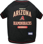 MLB Arizona Diamondbacks Dog T-Shirt, Small. - Licensed Shirt for Pets Team Colored with Team Logos. - Premium Stretchable Materials for The Comfort of Your Dog & cat.