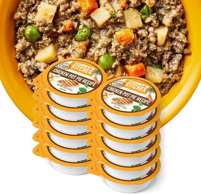 Your Pet's Kitchen Wet Dog Food Cups, Chicken Pot Pie Recipe - 3.5 oz Cups (Pack of 12), Made in The USA with Real Chicken