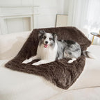 gogobunny Waterproof Dog Blanket for Large Dogs, Cats, Puppy, Reversible Faux Fur Pet Throw Blanket, Washable, Calming Furniture Protection for Sofa Bed (50x60 Inch (Pack of 1), Chocolate)
