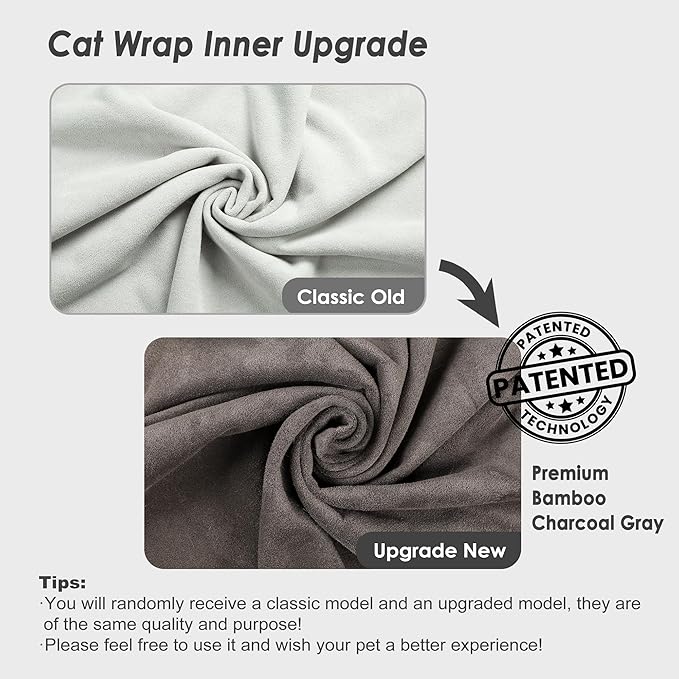 35.4'' Cat Wrap for Cutting Nails, Cat Restraint for Nail Clipping, Cat Swaddle Wrap for Adult Cats, Cat Burrito Wrap Can Be Applied to Cat Nail Trimming, XX-Large, Within 22lbs