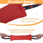 ToLanbbt Dog Tug Toy Bite Jute Pillow Pull Toy with 2 Strong Handles Perfect for Tug of War, Puppy Interactive Play, Tear Resistant Bite Training for Small Medium Large Dogs (Bright Red-Footprint)