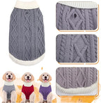 Small Dog Sweaters with Leash Hole Turtleneck Dog Sweaters Knitwear Boys Girls Warm Soft and High Stretch Pet Clothes for Fall Winter，Pet Shirts for Kitten Puppy Grey Large