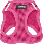 Best Pet Supplies Voyager Step-in Air Harness - All Weather Mesh, Reflective, No Pull Harness for Dogs, Cats - Secure with Hook & Loop Fastener, Buckle, Double D-Rings - Fuchsia, XXS