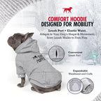 Tuff Pupper Dog Hoodie | Premium Quality 100% Organic Cotton | Ultra Soft Interior for Superior Comfort | Elastic Cuffs & Drawstring for Warmth | Stretch Fit Suitable for All Breeds (Gray, S)