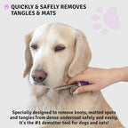 Poodle Pet Bundle - Detangling Pet Comb for Removing Matted Fur, Knots, and Tangles + Dematting Fur Rake Comb Brush for Dogs and Cats + Slicker Brush for Grooming and Deshedding Pet Undercoat Hair