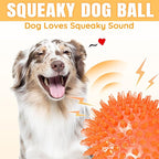 6-Pack 3.5” Squeaky Dog Balls, Durable Soft Spiky Chew Rubber Fetch Toy Balls for Large Medium Aggressive Chewers Teeth Cleaning Chewing Playing Training & Boredom Buster Indoors Outdoors