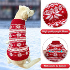 KOOLTAIL Cable Knit Dog Sweater Turtleneck, Cold Weather Pullover Classic Knitwear, Snowflake Pattern Thick Warm Winter Pet Clothes,Dog Christmas Sweater for Small Medium Large Dogs,Red XL
