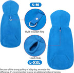 EXPAWLORER Dog Hoodie Fleece Sweater Vest, Hooded Dog Sweatshirt Fall Winter Pet Clothes with Leash Hole, Sleeveless Warm Cozy Puppy Clothing for Cat Small Medium Large Dogs Girl Boy, Blue XL