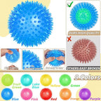 12 Pcs 4.5 in Squeaky Dog Toy Balls Spiky Dog Balls Chew for Teething Durable High Bounce TPR Fetch Toy 9 Colors Water Toy for Large Medium Dogs Aggressive Chewers Clean Teeth and Training