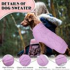 Dog Sweaters for Small Medium Large Dogs Girl, Soft Warm Turtleneck Pup Dogs Shirt, Double Knitting Collar for Outdoor Playing, Warm Dog Clothes