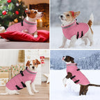 Dogcheer Dog Coat with Harness, Waterproof Dog Jacket Adjustable Winter Coat with Zipper, Christmas Puppy Snow Jacket Fleece Sweater for Small Medium Large Dogs - Light Pink XS