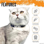 Naruto Breakaway Cat Collars for Girl & Boy Cats | Officially Licensed Naruto Shippuden Hidden Leaf Village Pet Accessories & Gifts, (8.5” to12”) Adjustable Cute Kitten Collar with Bell (Navy, Rogue)