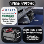 Pet Carrier with Wheels | Delta American Frontier Airline Approved | Two Expandable Sides, Storage Pockets Adjustable Leash | Rolling Dog and Cat Carrier TSA Compliant (Light Grey 17x12.5x11)