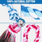 BINGPET 2 Pack Dog Rope Toy for Large and Medium Dogs,Heavy Duty Tug of War Dog Toy,Cotton Tough Dog Chew Teething Toys for Aggressive Chewers