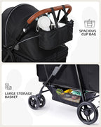 Dog Stroller for Large & Medium Dogs (20–132 lbs), Pet Stroller for 2 Small Dogs, Extra Large Heavy Duty, Foldable & Ventilated